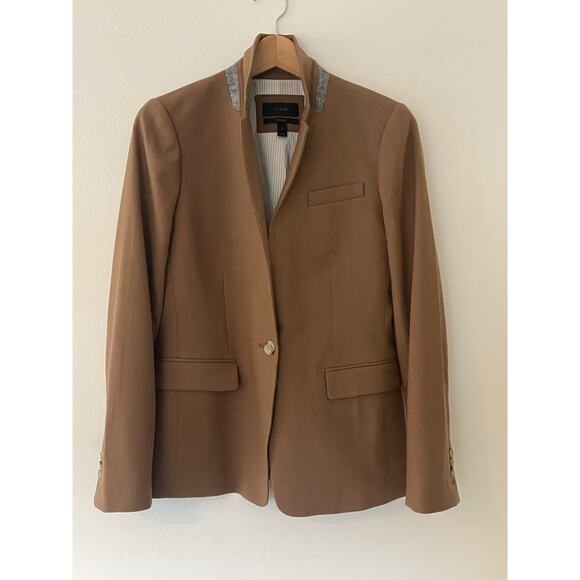 J.Crew Regent Wool Camel Brown Blazer Size 8 - Picture 2 of 7